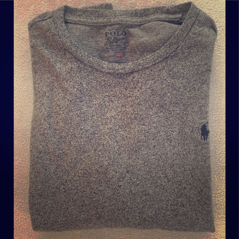 Polo RL Longsleeve T-Shirt - Heather Gray- Medium